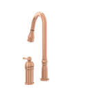 Copper Pull Out Kitchen Faucet with in-Deck Handle, Single Level Solid Brass Kitchen Sink Faucets with Pull Down Sprayer