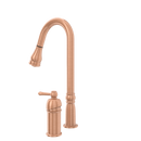 Copper Pull Out Kitchen Faucet with in-Deck Handle, Single Level Solid Brass Kitchen Sink Faucets with Pull Down Sprayer