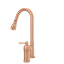 Copper Pull Out Kitchen Faucet with in-Deck Handle, Single Level Solid Brass Kitchen Sink Faucets with Pull Down Sprayer