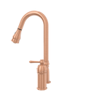 Copper Kitchen Faucet with in-Deck Handle and Soap Dispenser, Single Handle Solid Brass High Arc Pull Down Sprayer Head Kitchen Sink Faucet