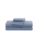 100% Microfiber Jersey Knit Sheet Set with Pillowcases-Stone Blue