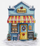 Bakery Winter Shop Front Counted Cross Stitch Kit by Luca-S B1430L