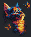 The Charm of Butterflies Cat Portrait Counted Cross Stitch Kit by Luca-S B1432L