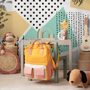 Abstract Wallpaper with a Modern Patchwork Motif in Black, Yellow, and Mint Green - B158
