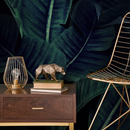 Tropical Wallpaper with Layered Banana Leaves in Dark Green and Black - B218