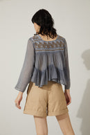 Bohera Moana Embroidered Washed TOP