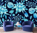 Dark Wallpaper with Blue Pattern