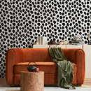 Abstract Wallpaper with an Irregular Dot Motif in Black and White - A326