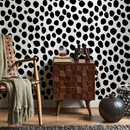 Abstract Wallpaper with an Irregular Dot Motif in Black and White - A326