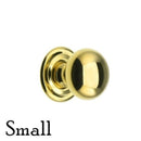Elegant Round Brass Knob Solid Brass with Stamped Rosette 3 Sizes Available