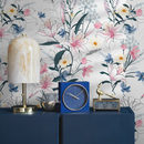 Floral Wallpaper with Hand-Drawn Lilies and Wildflowers in Pink, Blue, and Yellow - B401