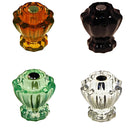 Fluted Glass Knob Vintage Old-Cut Replica Front Mounted Retro Depression Era