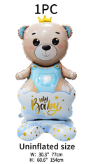 Bear with a Crown Boy. Standing Foil Balloon Decoration F07M1-2