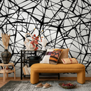 Abstract Wallpaper with Criss-Cross Lines in Black and White - B562