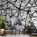 Abstract Wallpaper with Criss-Cross Lines in Black and White - B562