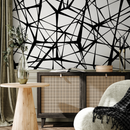 Abstract Wallpaper with Criss-Cross Lines in Black and White - B562
