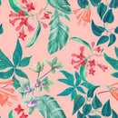 Elegant Pink Wallpaper with Flowers Vogue