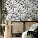 Cubism Wallpaper Inspired by Picasso Faces in Black and White - B651
