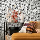 Cubism Wallpaper Inspired by Picasso Faces in Black and White - B651