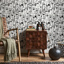 Cubism Wallpaper Inspired by Picasso Faces in Black and White - B651