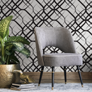 Geometric Wallpaper with Intersecting Curves in Black and White - B684