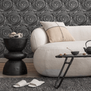 Geometric Wallpaper Featuring Concentric Circles in Black and White - B710