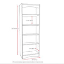 Contemporary Black Bookcase with 5 Shelves and Curved Accents