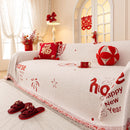 Chinese New Year Sofa Throw Cover Blanket, Decor Festive Red Fu Pattern Couch Cover