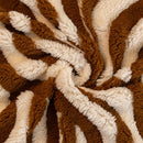 Plush Sherpa Sofa Throw Cover for Sectional, Jacquard Wave Throw Furniture Protector