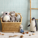 Woodland Wallpaper in Light Aqua and White - B790