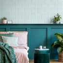 Woodland Wallpaper in Light Aqua and White - B790