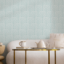 Woodland Wallpaper in Light Aqua and White - B790