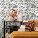 Abstract Wallpaper with a Fan Burst Motif in Black and White - B940