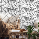 Abstract Wallpaper with a Fan Burst Motif in Black and White - B940