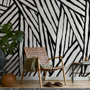 Abstract Wallpaper with Bold Brushstroke in Black and White - B972