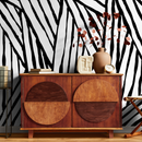 Abstract Wallpaper with Bold Brushstroke in Black and White - B972