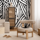 Abstract Wallpaper with Bold Brushstroke in Black and White - B972