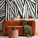 Abstract Wallpaper with Bold Brushstroke in Black and White - B972