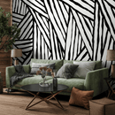 Abstract Wallpaper with Bold Brushstroke in Black and White - B972