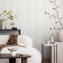 Abstract Wallpaper with a Textured Dashed Line Motif in Beige - B988