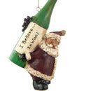 Santa Wine Bottle on Back Ornament | Pack of 3 | Bert Anderson Collection