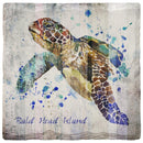 Bald Head Island Watercolor Sea Turtle Coaster Set