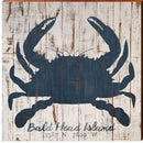 Bald Head Island Navy Crab BAL2 | Wall Art Print on Real Wood