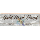 Bald Head Island Watercolor Sea Turtle Grey Latitude Longitude | Wall Art Print on Real Wood