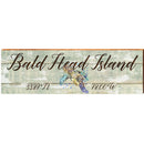 Bald Head Island Watercolor Sea Turtle Tan Latitude Longitude | Wall Art Print on Real Wood