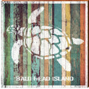 Bald Head Island Sea Turtle Orange Boards | Wall Art Print on Real Wood