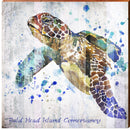 Bald Head Island Conservancy Watercolor Sea Turtle | Wall Art Print on Real Wood