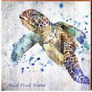 Bald Head Island Watercolor Sea Turtle | Wall Art Print on Real Wood