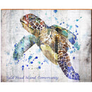 Bald Head Island Conservancy Watercolor Sea Turtle | Wall Art Print on Real Wood