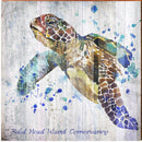 Bald Head Island Conservancy Watercolor Sea Turtle | Wall Art Print on Real Wood